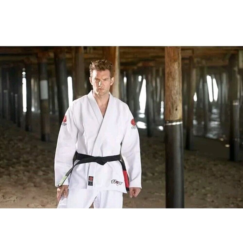 Flow Kimono Air White 100% Cotton BJJ JIU-JITSU GI Top Bottom A1L
